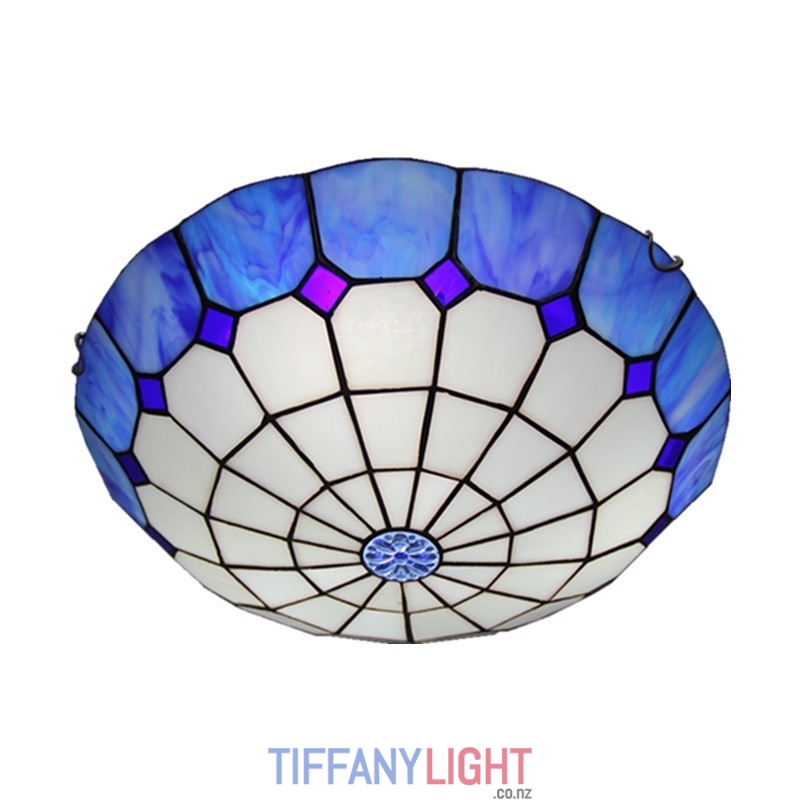 40 Cm Mediterranean Stained Glass Tiffany Flush Mount Buy Quality